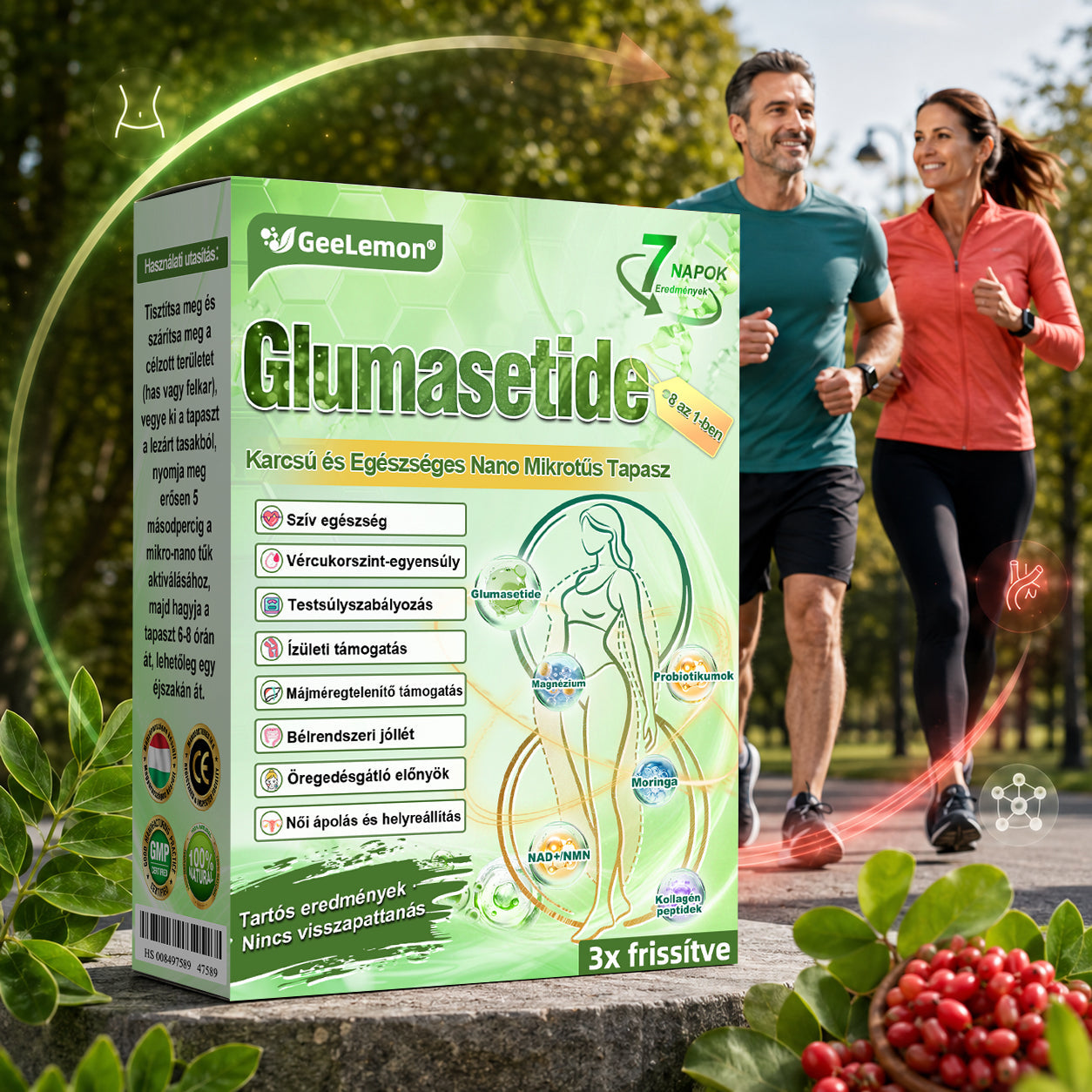 GeeLemon® Moringa + Berberin + NAD+ 15 az 1-ben nanomikrotűs tapasz | A testápolás új generációja fejlett nanoformulával