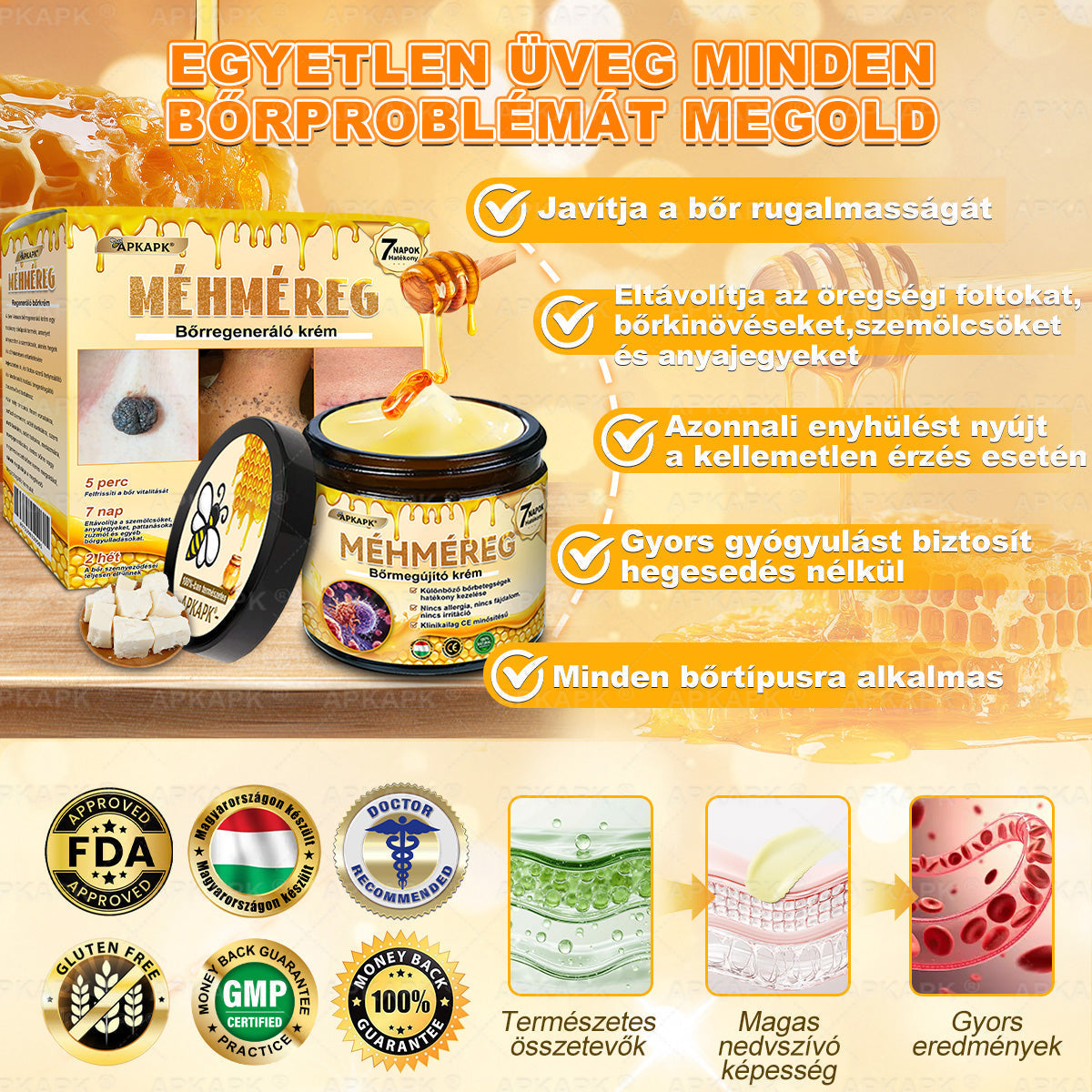 🏅 APKAPK® Méhmérges Bőrmegújító Formula – fedezd fel a természetes bőrápolás erejét egy különleges regeneráló krémmel 🌿