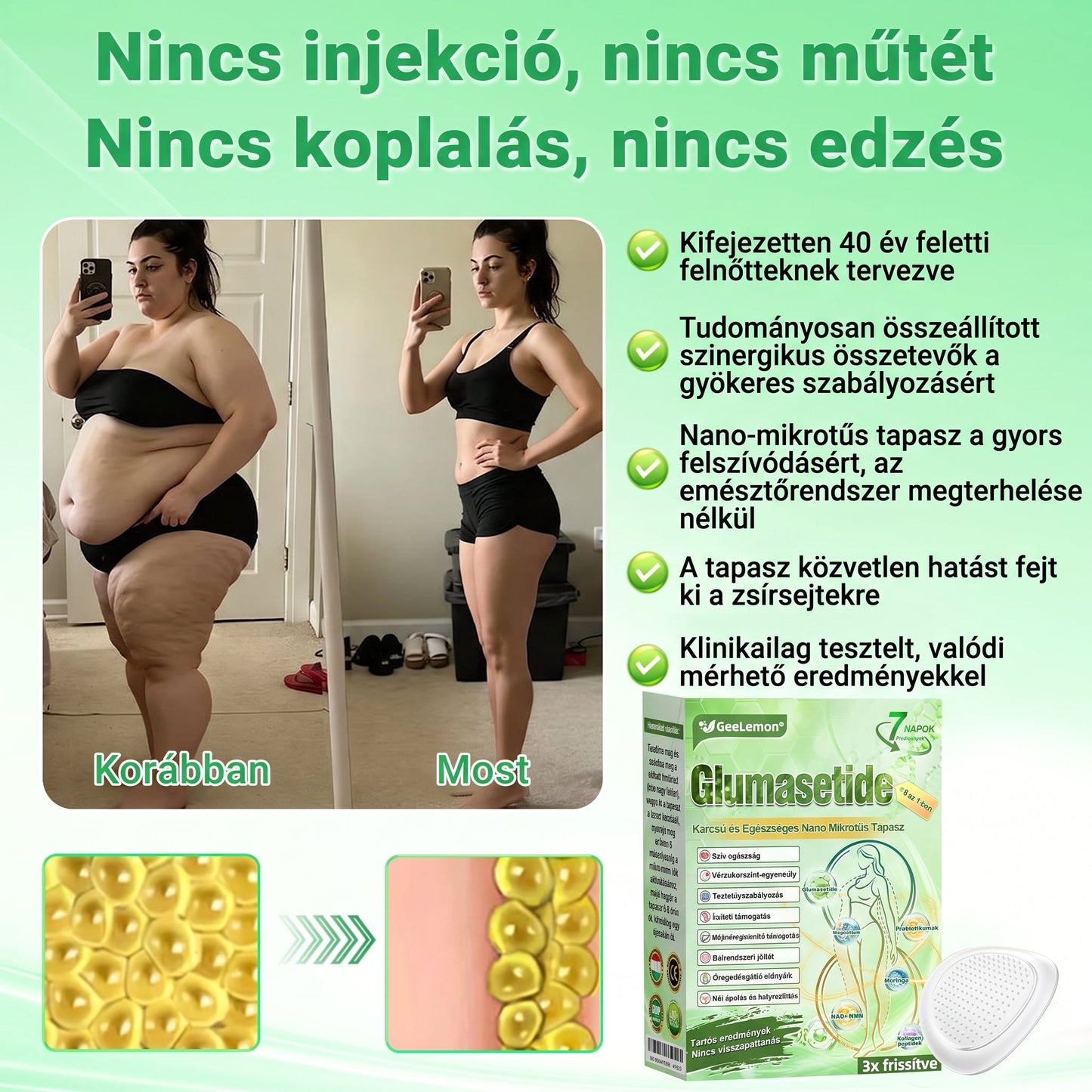 GeeLemon® Moringa + Berberin + NAD+ 15 az 1-ben nanomikrotűs tapasz | A testápolás új generációja fejlett nanoformulával