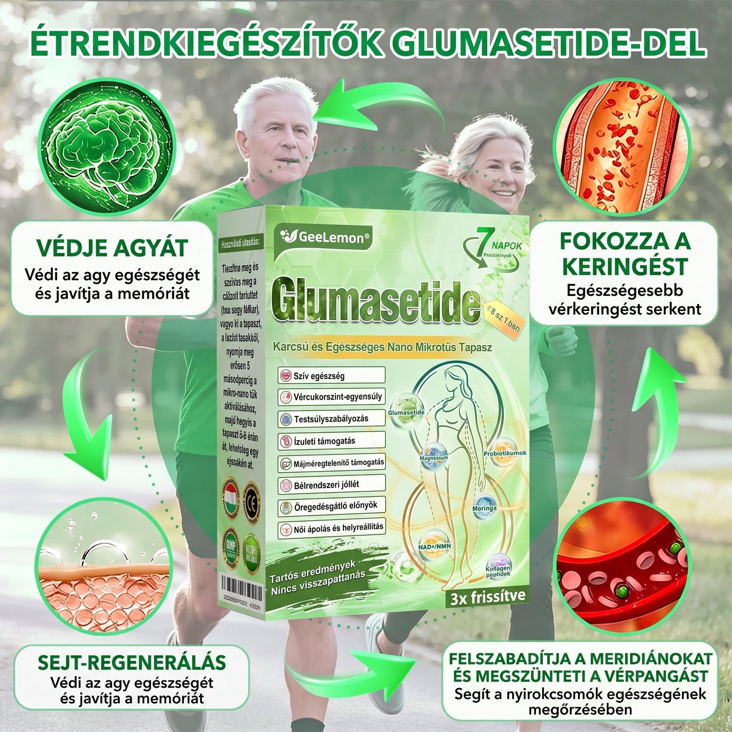 GeeLemon® Moringa + Berberin + NAD+ 15 az 1-ben nanomikrotűs tapasz | A testápolás új generációja fejlett nanoformulával