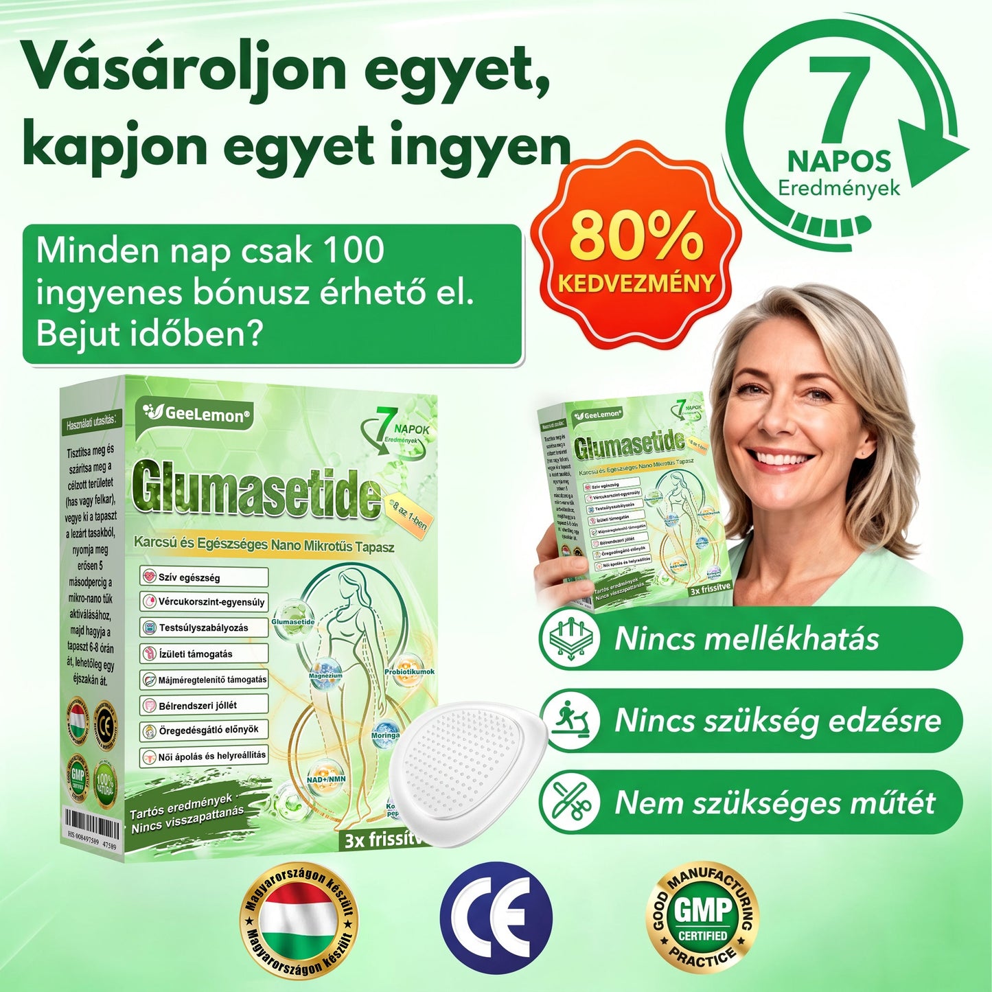 GeeLemon® Moringa + Berberin + NAD+ 15 az 1-ben nanomikrotűs tapasz | A testápolás új generációja fejlett nanoformulával